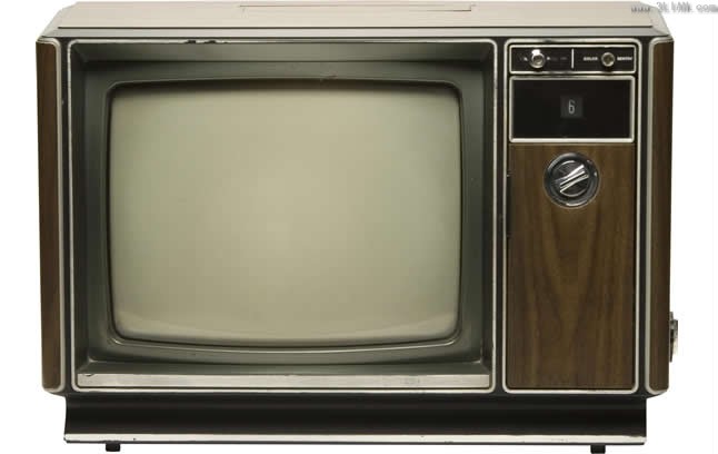 Stare czarno-biały telewizor psd