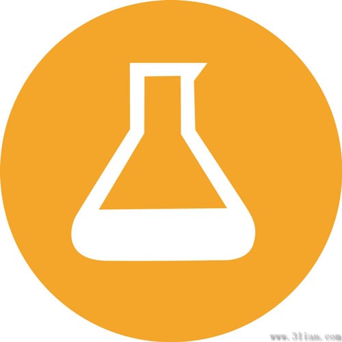 icone bottiglia chimica sfondo arancione