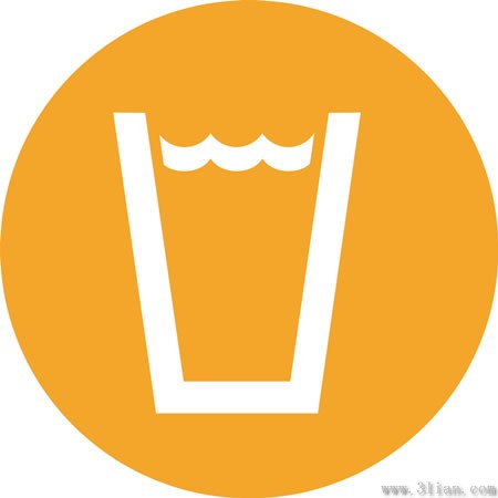 Orange Background Cup Icon