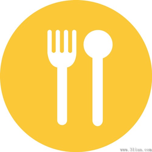 ícones de utensílios de mesa de fundo laranja