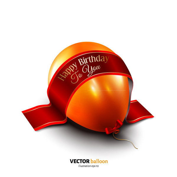 Orange Dimensional Birthday Balloons