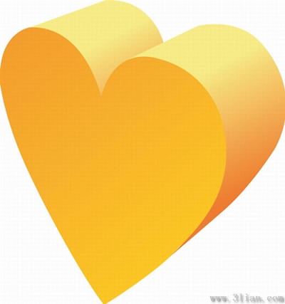 Orange Heart Shaped Icon