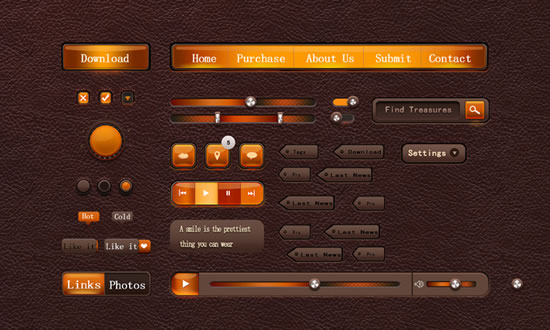 luz alta laranja texturizado material de psd de design de interface do usuário