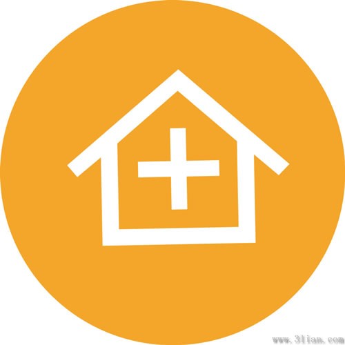 icône de la maison orange