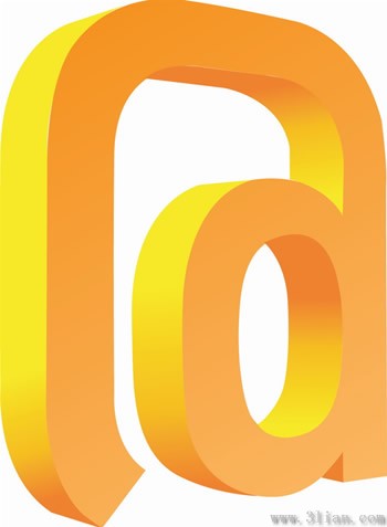 Orange Buchstaben-Symbol