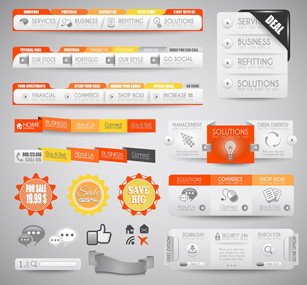 interfaccia web tema arancione