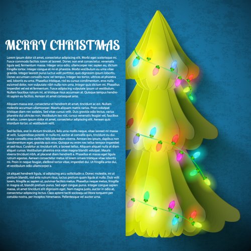 Origami Lantern Christmas Tree Illustration