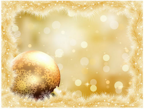 Ornate Background Of Christmas Balls