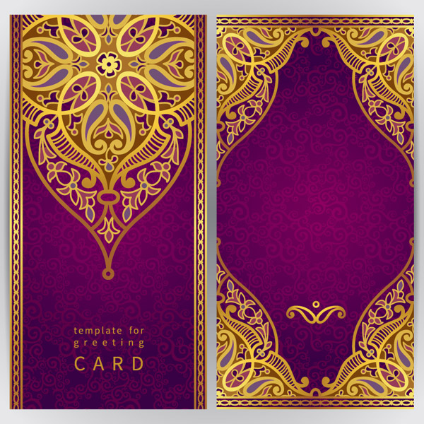 cartão ornamentado padrões roxo