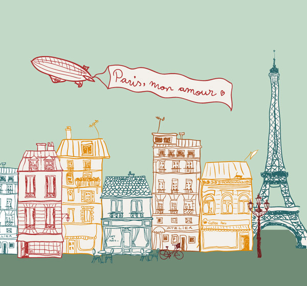 Vẽ Tranh Phong Cảnh Phố Paris-vector Cảnh Quan-miễn Phí Vector Miễn Phí Tải  Về