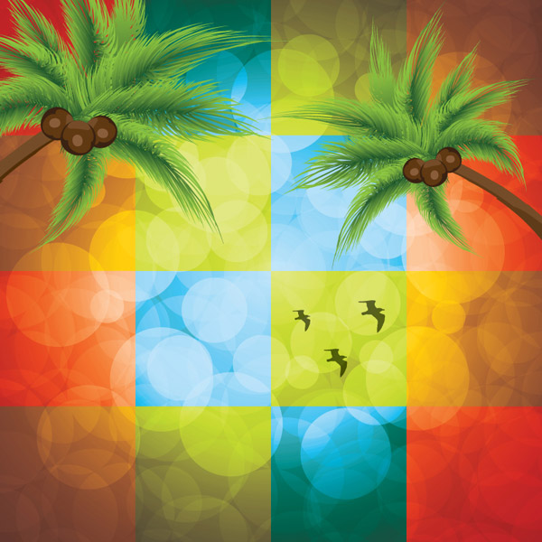 fundos creativos de cor de árvore de palma