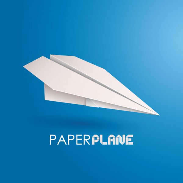 Бумажные самолеты синий фон