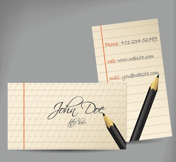 Pencil And Creative Business Cards Design