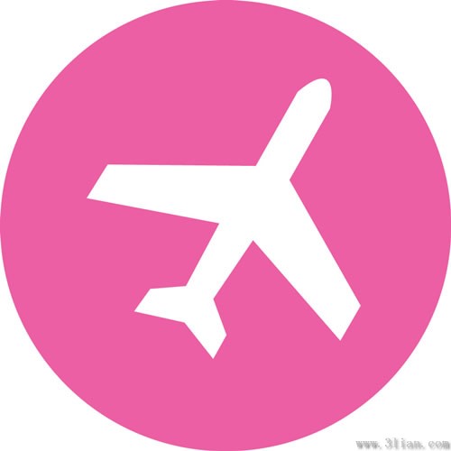 Pink Airplane Icon