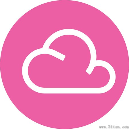 icône nuage fond rose