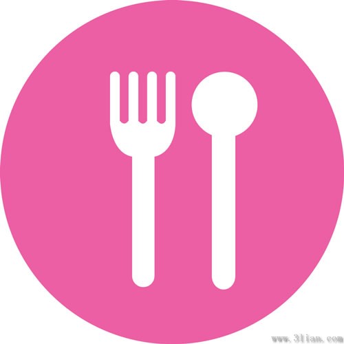 ícones de utensílios de mesa de fundo rosa