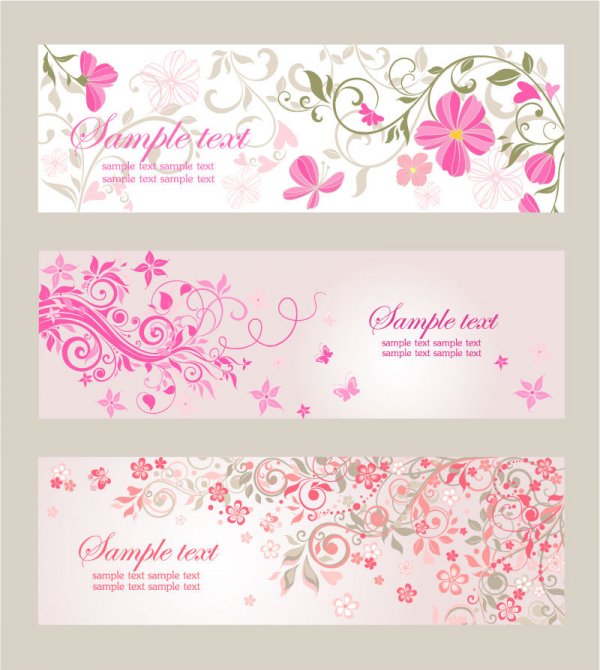 ピンクの花背景デザイン