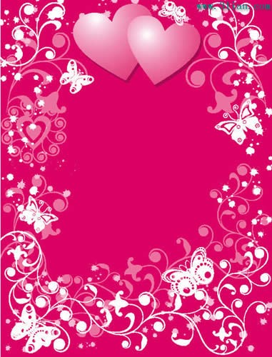 rosa Liebe und Schmetterling Muster