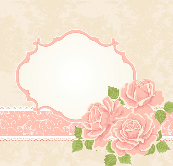 粉紅色的玫瑰花紋圖案邊框