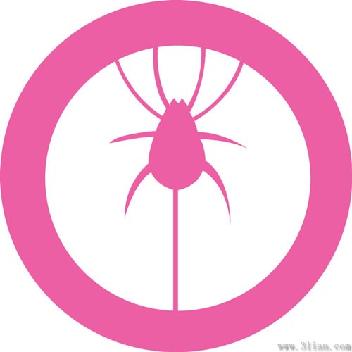 Rosa kleine Insekten-Symbole