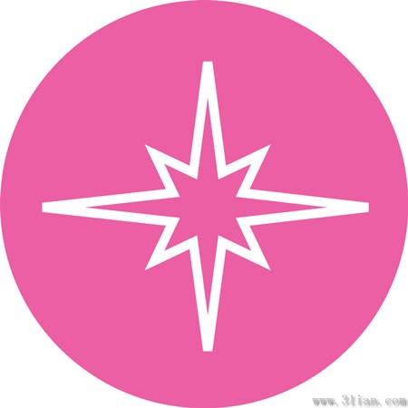 materiale icona a forma di stella rosa