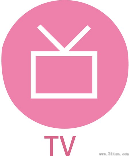 matériel d'icône rose tv
