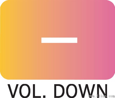 Pink Vol Down Icon