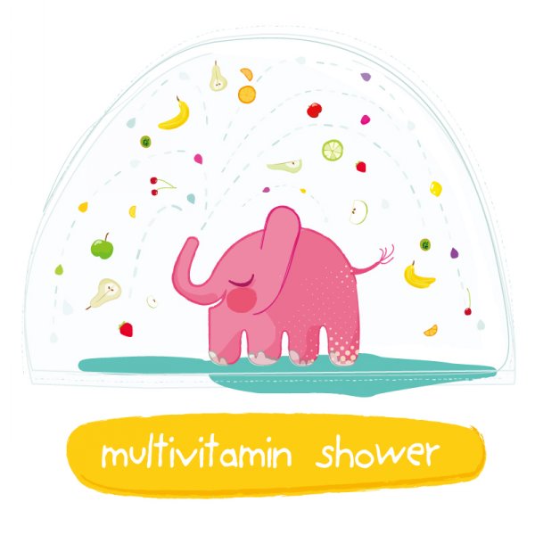 ilustrasi gajah Pink air