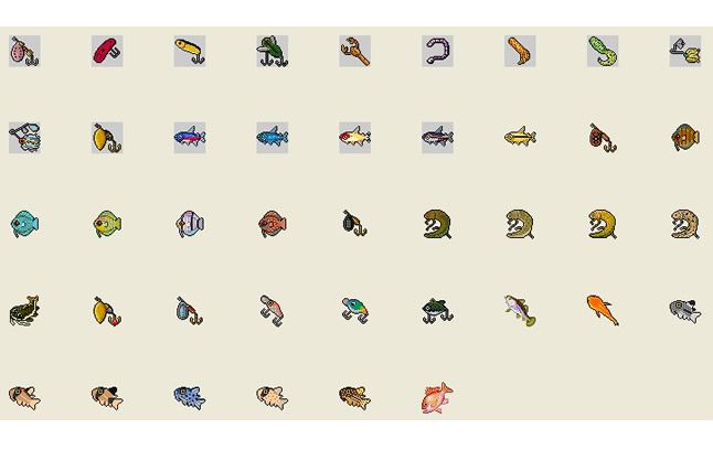 ícones de ico de peixes pixel