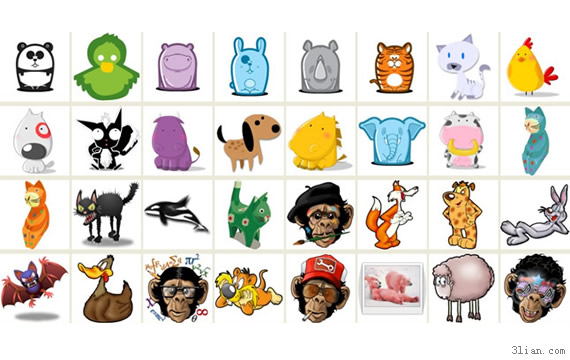 iconos animales de dibujos animados PNG
