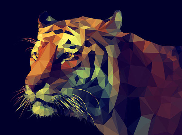 полигон тигр дизайн