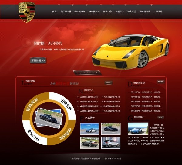 modelo do Porsche web design psd