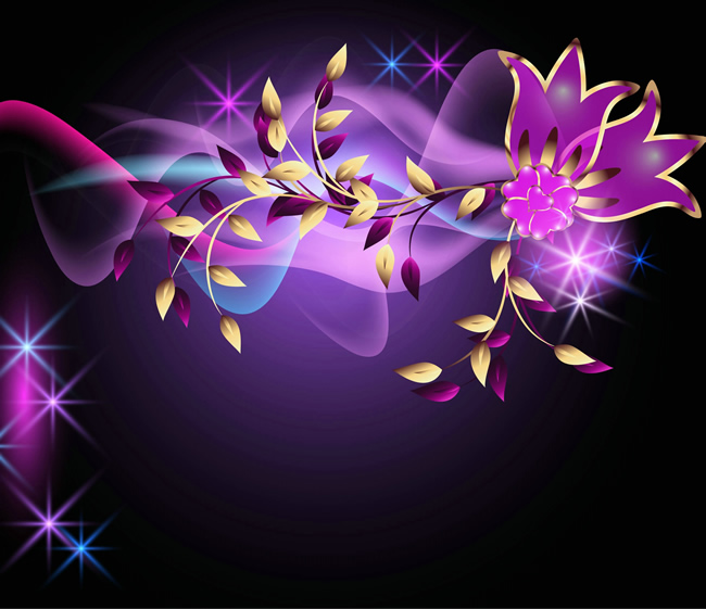 紫色幻想的蝴蝶图案