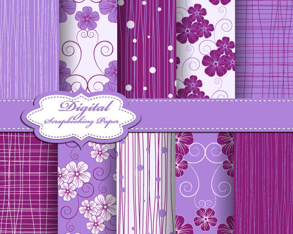 Purple Line Pattern Fabric