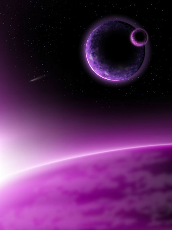 latar belakang ungu planet