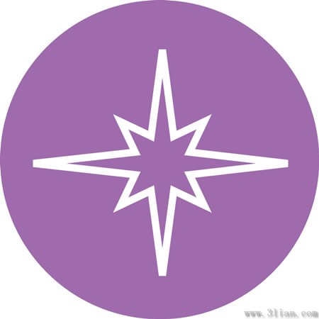 material icono forma estrella púrpura