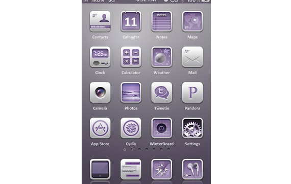 ungu tema iphone mobile ui ikon
