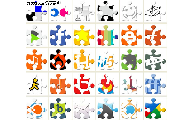 퍼즐 스타일 웹사이트 로고 아이콘 png