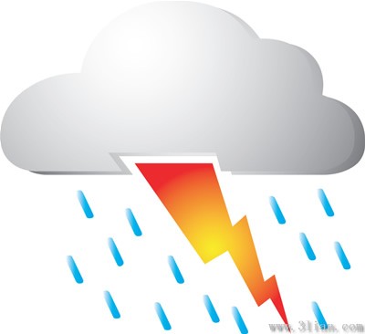 Rain Lightning Bolt Icon
