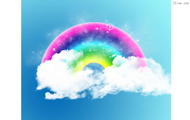 psd de nubes arco iris