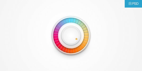 Rainbow Volume Adjustment Buttons Psd Material