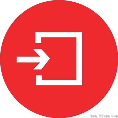 material de los iconos de marca de flecha roja