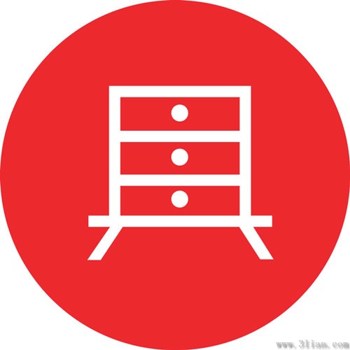 ikona czerwonym tle szafy