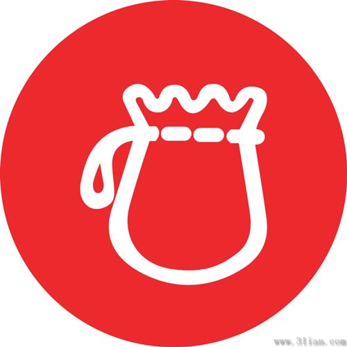 Red Background Purse Icon