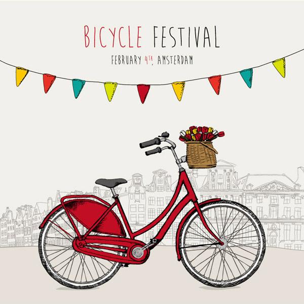 bicicleta roja ilustrada