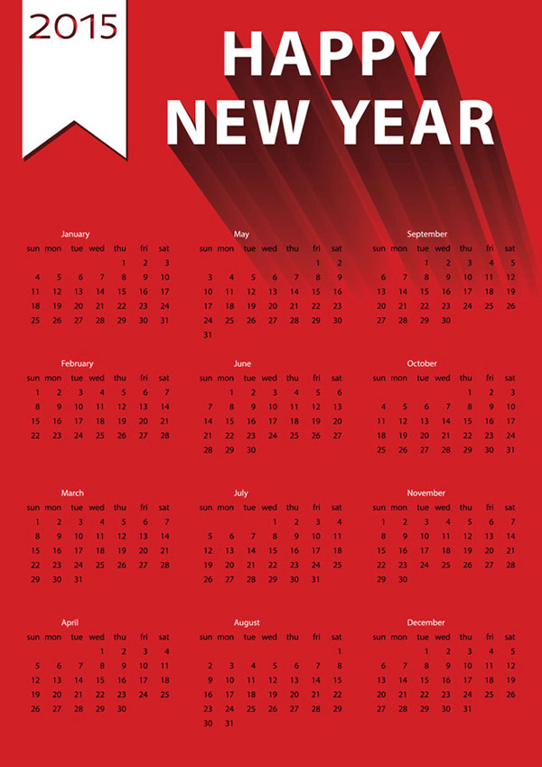 赤カレンダー