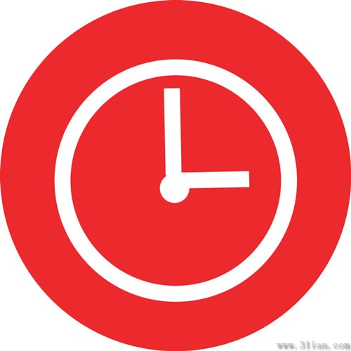 红色的时钟图标