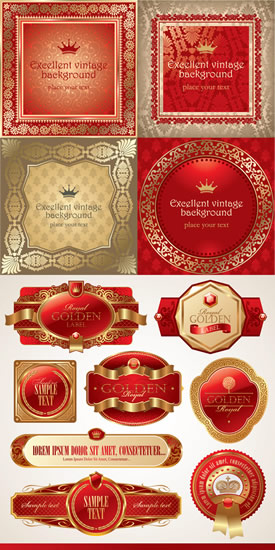 Red Continental Bottle Labels