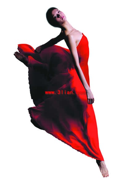 mulher dançando de vestido vermelho