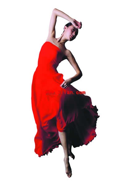 红裙子的女舞者